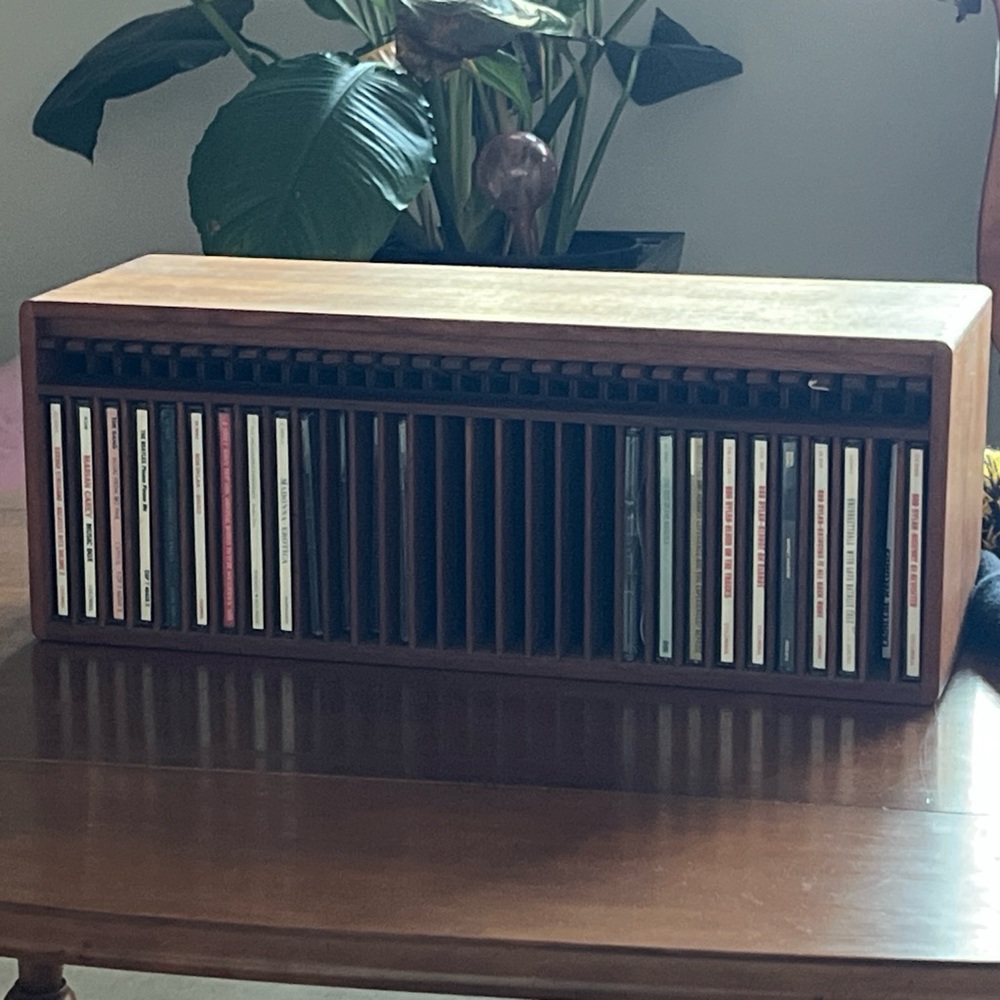 Vintage Kalmar Designs 30 Slot CD Holder Teak Wood MCM Storage Eject Buttons - Picture 2 of 5